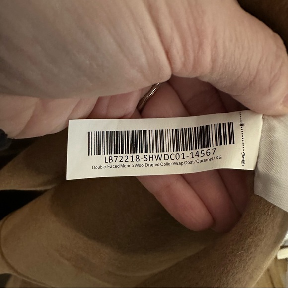 Quince Double-Faced Merino Wool Draped Collar Wrap Coat in Caramel Sz XS NWOT - Picture 6 of 9